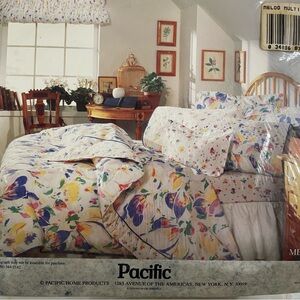Full sheet set. Multicolor Floral. Percale.